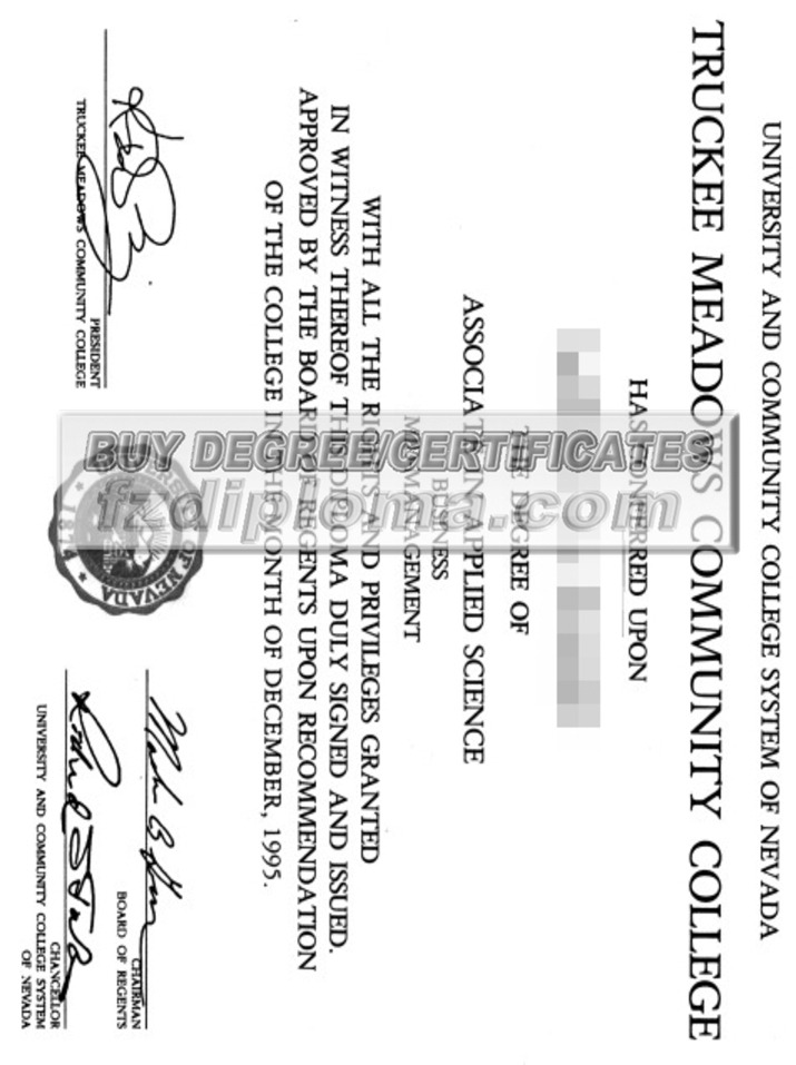 The Steps to Buy a Fake Truckee Meadows Community College Diploma