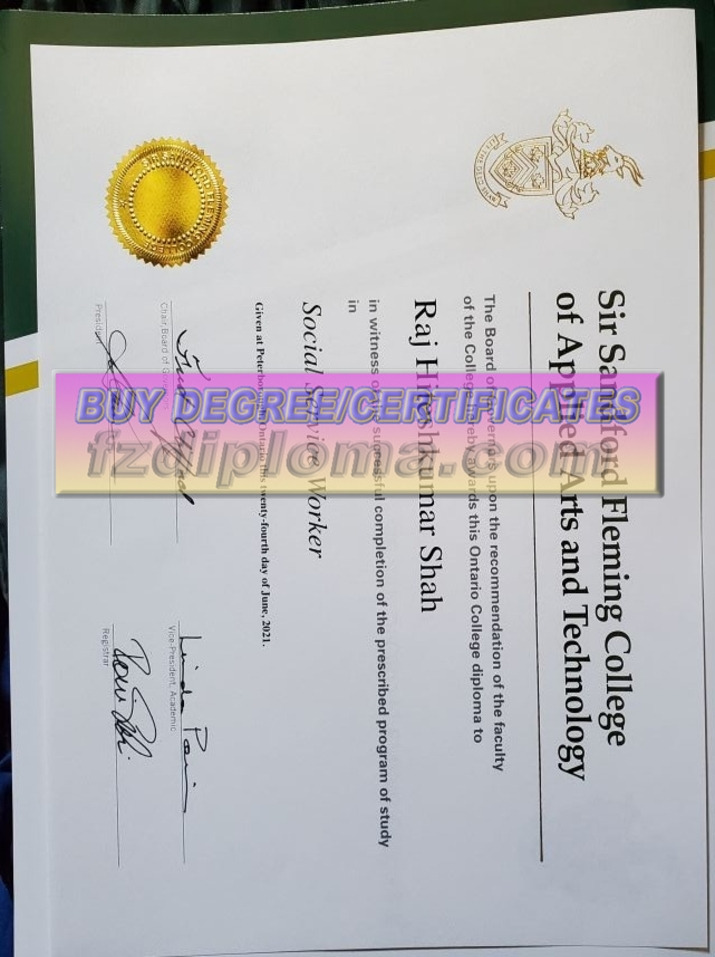 Replica: Sir Sandford Fleming College of Applied Arts and Technology Diploma