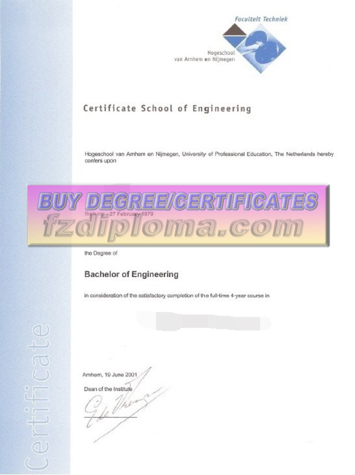 Buy Online: Hogeschool van Arnhem en Nijmegen Diploma