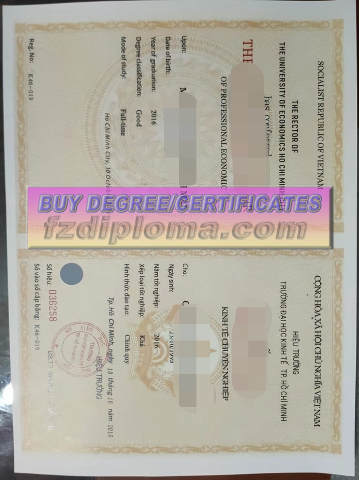 Buy Online University of Economics Ho Chi Minh City Diploma: Your Gateway to Success
