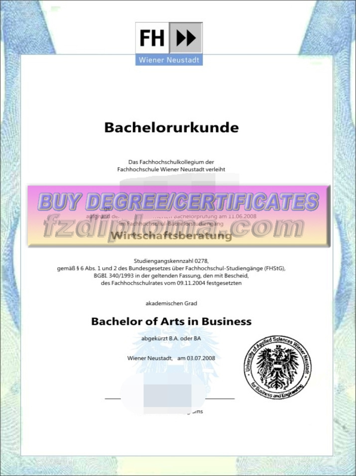 Is It Possible to Buy a Fake Diploma from the University of Applied Sciences Wiener Neustadt?