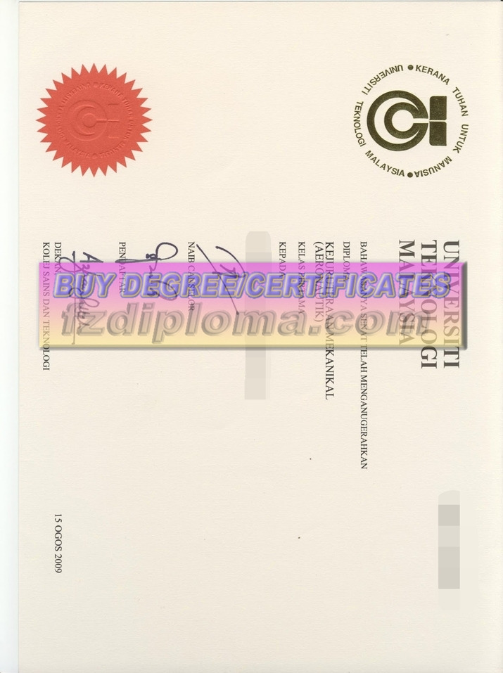 Is It Possible to Buy a Fake Universiti Teknologi Malaysia Diploma? Where to Order
