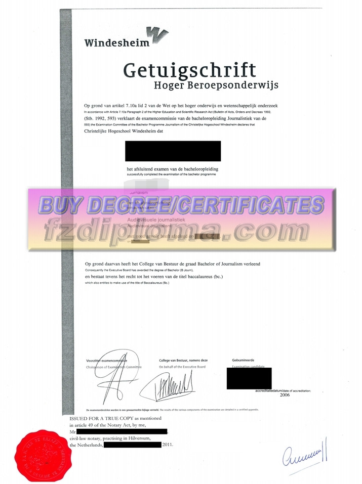 Purchase Phony Christelijke Hogeschool Windesheim Diploma: Where to Buy?