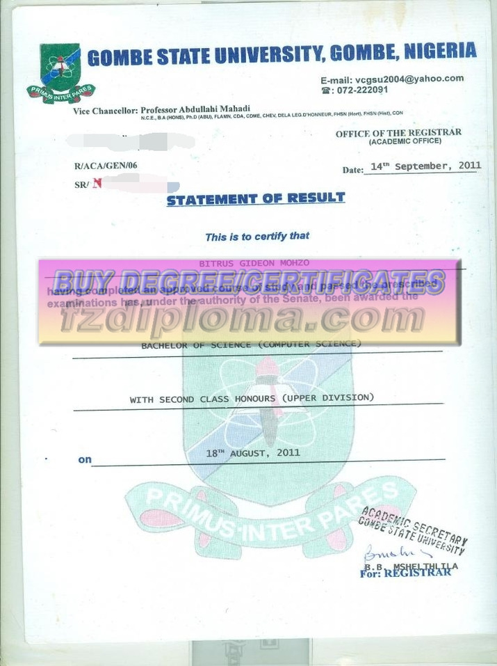 The Steps to Buy a Fake Gombe State University Diploma